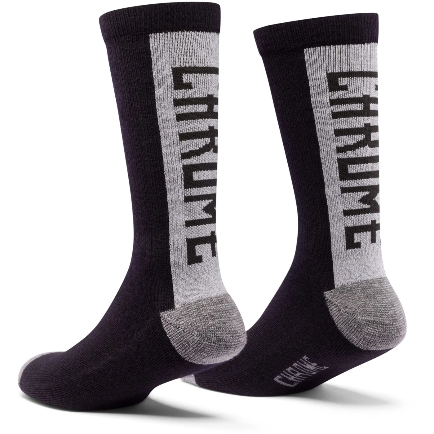 CHROME Merino Crew Socks - Black / Reflective 4 CHROME Merino Crew Socks - Black / Reflective - Image 2