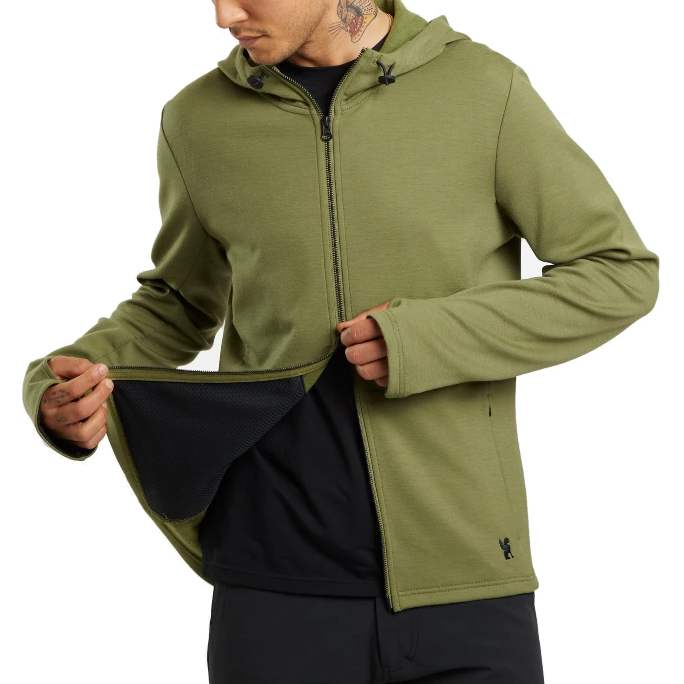CHROME Merino Wool Cobra 3.0 Hoodie - Olive Branch 7 CHROME Merino Wool Cobra 3.0 Hoodie - Olive Branch - Image 5