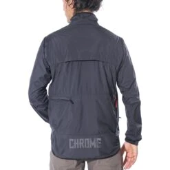 CHROME Wind Cobra 2.0 Packable Jacket - Black -Bicycle Accessories Store ap 476 bk wind cobra 2 0 packable jacke black 5 1090493