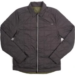 CHROME Two Way Insulated Shacket Jacket - Black/ Dusty Olive -Bicycle Accessories Store ap 477 bkdo two way insulated shacket jacke 4 1090155