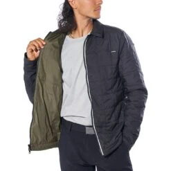 CHROME Two Way Insulated Shacket Jacket - Black/ Dusty Olive -Bicycle Accessories Store ap 477 bkdo two way insulated shacket jacke 6 1090157