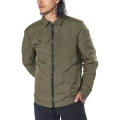 CHROME Two Way Insulated Shacket Jacket - Black/ Dusty Olive -Bicycle Accessories Store ap 477 bkdo two way insulated shacket jacke 8 1090159