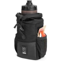 CHROME Doubletrack Feed Bag For Bar, Stem, Belt - Black -Bicycle Accessories Store chrome industries doubletrack feed bag black1 03 980516