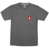 CHROME Vertical Red Logo Tee - Charcoal/red -Bicycle Accessories Store chrome industries vertical red logo tee charcoal 01 982729