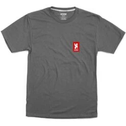 CHROME Vertical Red Logo Tee - Charcoal/red